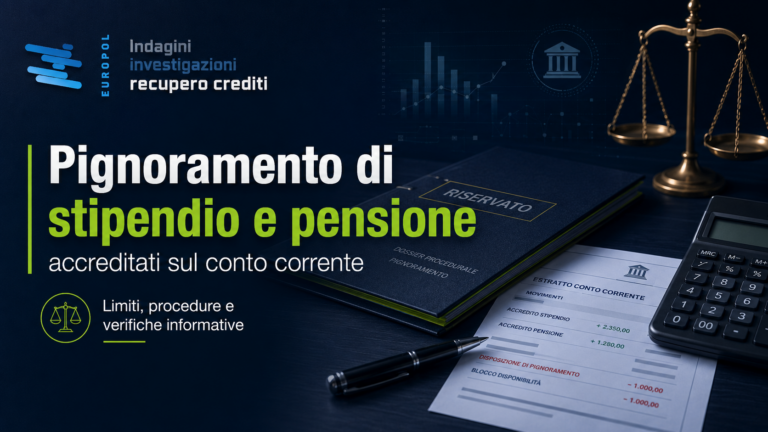 Pignoramento stipendio e pensione sul conto corrente