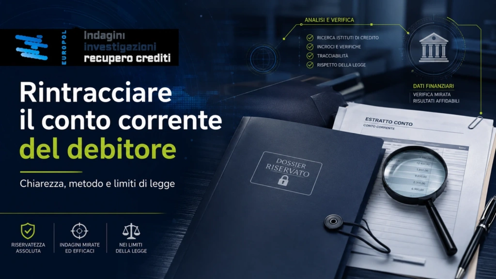 Rintracciare il conto corrente del debitore: i metodi legali