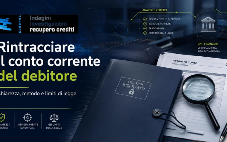 Rintracciare il conto corrente del debitore: i metodi legali