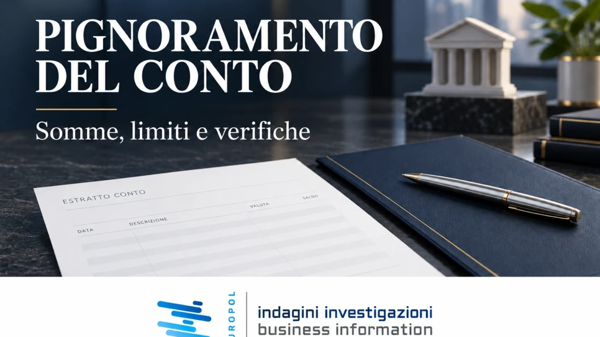 Pignoramento del conto corrente: somme, limiti e verifiche