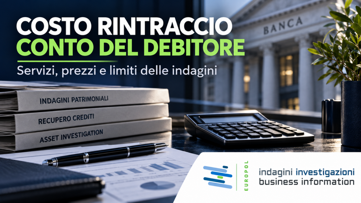 Costo rintraccio conto del debitore: prezzi e servizi